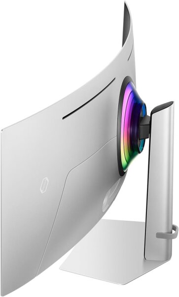 Samsung Odyssey OLED G93SC Curved Gaming Monitor, 49 Zoll, OLED-Panel, 5.120 x 1.440 Pixel, Freesync Premium Pro, Bildwiederholrate 240 Hz, Reaktionszeit 0,03 ms (G/G), Bildschirmkrümmung 1.800R