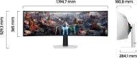 Samsung Odyssey OLED G93SC Curved Gaming Monitor, 49 Zoll, OLED-Panel, 5.120 x 1.440 Pixel, Freesync Premium Pro, Bildwiederholrate 240 Hz, Reaktionszeit 0,03 ms (G/G), Bildschirmkrümmung 1.800R